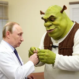 Doctor Shrek, that give a medicine to Vladimir Putin