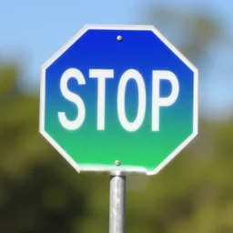 stop sign ombre blue green