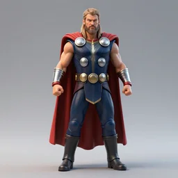 president yeltsin as thor, action figure stance, digital art, octane render