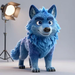portrait character design a mature grown blue fluffy werewolf, style of maple story and zootopia, 3 d animation demo reel, portrait studio lighting by jessica rossier and brian froud and gaston bussiere