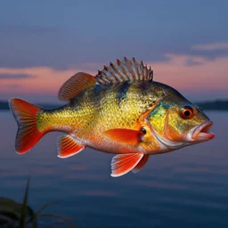 a beautiful painting of a redfin perch, octane render, brilliantly coloured, intricate, ultra wide angle, trending on artstation, dusk, volumetric lighting, polished, micro details, ray tracing, 8 k