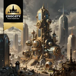 a futuristic city with lots of tall buildings, a detailed matte painting by senior environment artist, cg society contest winner, fantastic realism, steampunk, matte painting, dystopian art