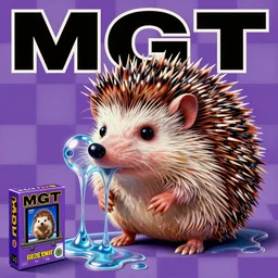 surreal, sharp, detailed professional, high quality airbrush art portrait MGMT album cover of a liquid dissolving DMT sonic the hedgehog, purple checkerboard background, 1990s 1992 Sega Genesis video game box art