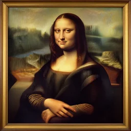 an oil painting of Dwayne Johnson in the famous painting The Joconde painted by Leonardo Da Vinci