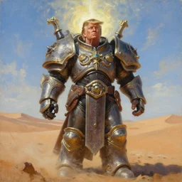 portrait oil painting, perfect expression, subconscious connects, purified consciousness, dune, warcraft, great maga emperier god king donald j trump, fantasy character portrait, ultra realistic, wide angle, intricate details, mass effect, artifacts, luminous skies, highly detailed, michael cheval, peter mohrbacher, boris vallejo, jessica rossier, oil painting, highly detailed, cinematic lighting, unreal, natural tpose