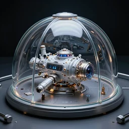 glass - domed sci - fi space station, superior quality photography