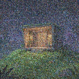 modern building entrance on top of a grass mountain at night, artstation, game background, by Tim Burton