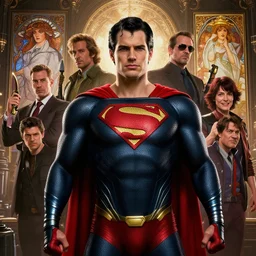 highly detailed vfx portrait of a superman ironman black and red suit, unreal engine, greg rutkowski, loish, rhads, beeple, makoto shinkai and lois van baarle, ilya kuvshinov, rossdraws, tom bagshaw, alphonse mucha, global illumination, petrol and scarlet color scheme, detailed and intricate environment, single subject, scenic full shot, ambient lighting, detailed face, by makoto shinkai, stanley artgerm lau, wlop, rossdraws