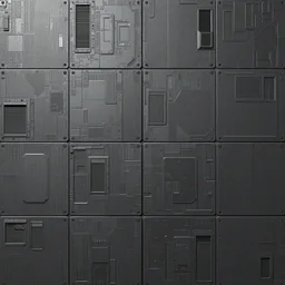 tileable texture of sci fi space panels, realistic, very detailed, beautiful, space ship gribble, hard surface modeling, zbrush, 3 d maya, spaceship hull texture, sharp focus, tech, material pack, pbr, 4 k texture pack, substance designer, substance render, substance painter, marmoset, unreal engine, octane render