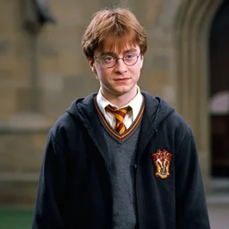 film still of Ron Weasley wearing hogwarts uniform in Harry Potter movie