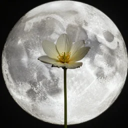 A flower blooming on the moon in Hasselblad.