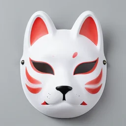 a photography of a single kitsune mask,