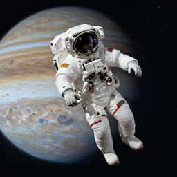 a dead astronaut floating outside of Jupiter