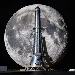 une centrale nucléaire orbitant la lune