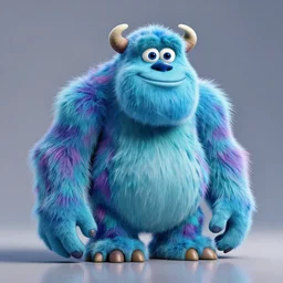 nike fluffy monster made of very fluffy blue faux fur placed on reflective surface, professional advertising, overhead lighting, heavy detail, realistic by nate vanhook, mark miner