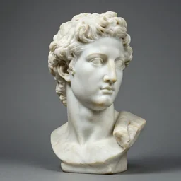 antique marble statue of gerard depardieu, 1 / 4 headshot, portrait, realistic