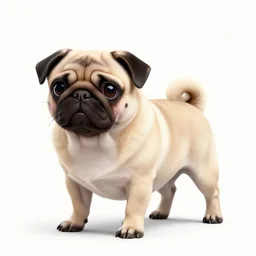 Aerodynamics of a pug, digital art