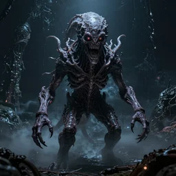 horrifying eldritch horror in space, movie photograph of a disgusting eldritch creature