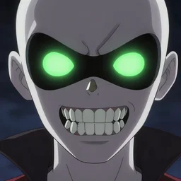 danny phantom detailed closeup illustration cartoon with sharp teeth glowing green eyes, sharp cinematic 8k award winning intricate detailed illustration, cute detailed digital art, trending on tumblr pixiv