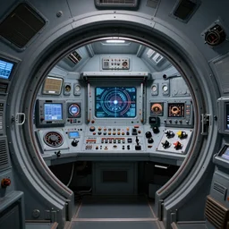 inside view of the instrument panel of a time machine