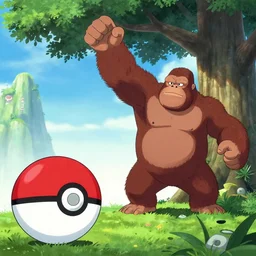 King Kong on the Erdtree throwing pokeballs at Mothra