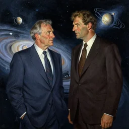 artwork in the style of chesley bonestell and in the style of tony diterlizzi.