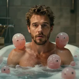 hyperrealistic dslr film still of michael buble disguised as bubbles emerging from bath, stunning 8 k octane comprehensive 3 d render, inspired by istvan sandorfi & greg rutkowski & unreal engine, perfect symmetry, dim volumetric cinematic lighting, extremely hyper - detailed, incredibly real lifelike attributes & flesh texture, intricate, masterpiece, artstation, stunning