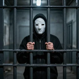 masked human in Nova Prospekt high quailty jail