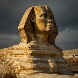 never ending story sphinx, greg rutkowski, 8 k, shallow depth of field, moody lighting, golden hour, ultra high detail, concept art,