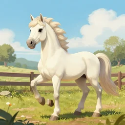 digital art of a pegasus at a farm