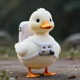 A Very cute adorable astronaut duck portrait, realistic, 50mm lens, cinematic, realistic photo,