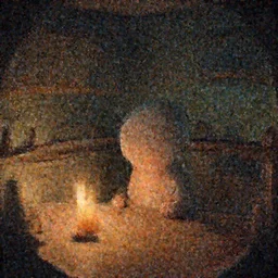cute lonely kitchen dim lit by a candle ripped physique simon stalenhag gerald brom bastien grivet by greg rutkowski game background fisheye lens day of the tentacle