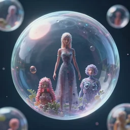 humans inside bubbles, artstation