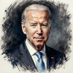 grunge drawing of how biden in the style of corpse bride