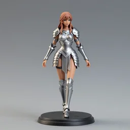 80mm, resin detailed model figure of a female wearing a silver seashell armor
