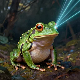 frog by al williamson, pierre - auguste renoir, cyberpunk, laser