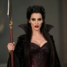 long shot photograph of a real - life beautiful vampire queen warrior. extremely detailed. dslr. 5 0 mm.