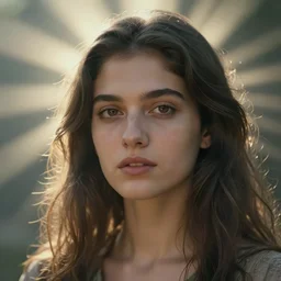 realistic close - up portrait of a goddess by irakli nadar, god rays
