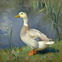 a duck on the prowl oil painting paul cezanne