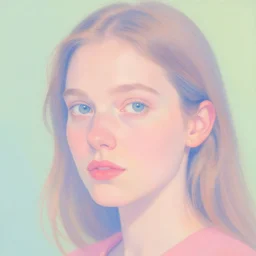 A vibrant pastel close up of a female  by Alec Soth and Marek Okon, trending on Artstation:3