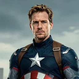 Portrait photo of Captain America portrayed by Jordan Peterson, cinematic, trending digital art