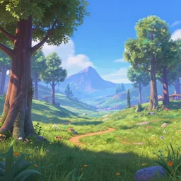 a gorgeous landscape in the style of thomas cole and pixar. enchanting, magical, irresistible, smooth gradient cgi, ultrarealistic path tracing, trending on artstation