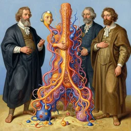 abiogenesis, by ernst haeckel and agostino arrivabene and robert hooke and joaquin sorolla, vivid colours, intricate, elegant, extremely higly detailed, digital painting, artstation, concept art, photoshop, krita, smooth, sharp focus, full body focus, illustration, digital painting