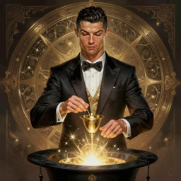 cristiano ronaldo as a strong magician, fantasy art, in the style of tony start, illustration, epic, fantasy, intricate, elgant, amazing detail, digital painting, artstation, concept art, smooth, sharp focus