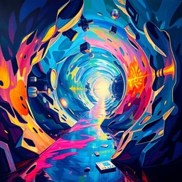 into the mirrorverse, biomechanical, concept art, volumetric lighting, volumetric shadows, vibrant psychedelic colors, realistic oil painting by pablo picasso, - h 6 4 0,