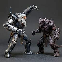 gandalf with large electronic robotic arm and hand battling the balrog 3 5 mm photograph