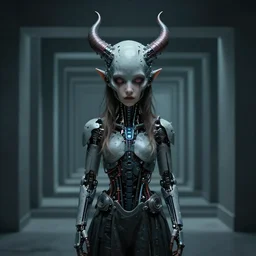 lovecraft demons in cybernetic dreams of a young girl, escher, award winning, 8 k photorealistic, cinematic, highly detailed