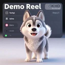demo reel 3 d husky animation adorable cgi animated ray tracing 4 k ultra - hd