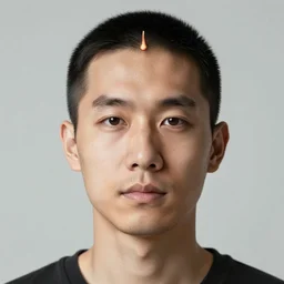 portrait of a man with a sagittal crest