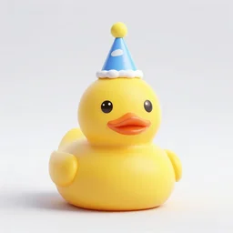 rubber duck with a birthday hat